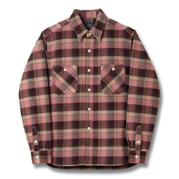 Studio D'Artisan No.8 Heavyweight Check Flannel Shirt (Red