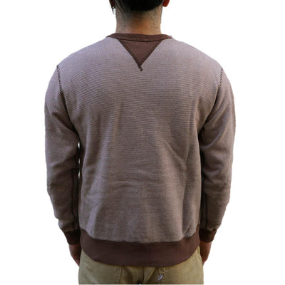 Loop & Weft SZ Vintage Pinborder Knit Double V Sweatshirt (Brown)