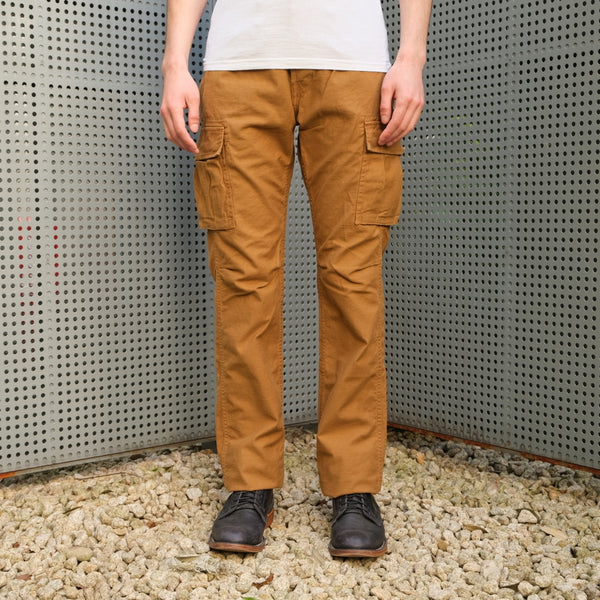 Momotaro Back Satin Brown Cargo Pants (Slim Tapered)