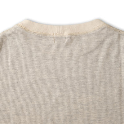 Loop & Weft Double Face Vintage Pinstripe Rib Knit L/S Tee (Gray)