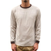 Loop & Weft Double Face Vintage Pinstripe Rib Knit L/S Tee (Two-Tone Gray)