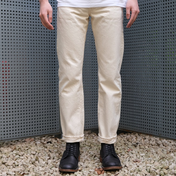 【送料&関税込】 Hr Wide Ecru Fullcount 1108EC Ecru Selvedge Jeans (Slim Straight