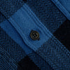 Momotaro Heavyweight Herringbone Check Flannel Shirt (Blue)
