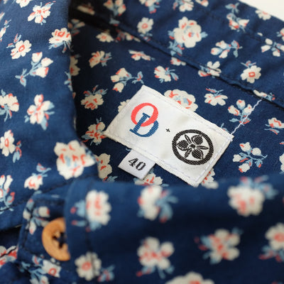 OD+MJ Indigo Floral Selvedge S/S Shirt - Okayama Denim Shirt - Selvedge