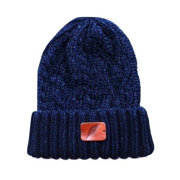 Pure Blue Japan Indigo Dyed Knit Beanie (3 Gauge Version)