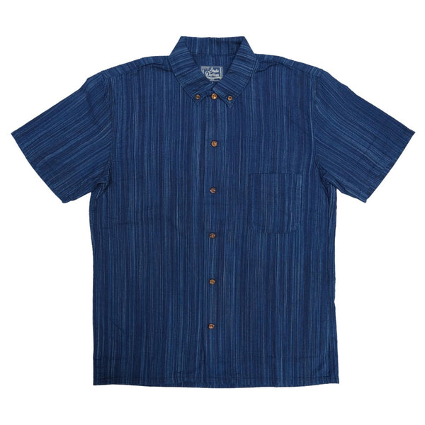 Studio D'Artisan Indigo Shijira Kasuri S/S Shirt - Okayama Denim