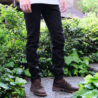 Pure Blue Japan PER-EX-013-BK Black x Kakishibu Selvedge Jeans (Slim Tapered)