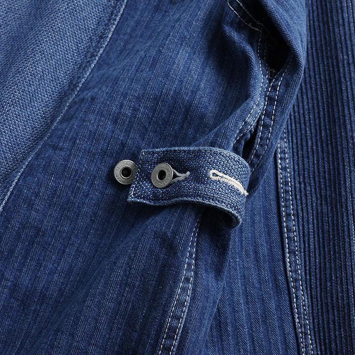 FDMTL Distressed Indigo Patchwork Coverall