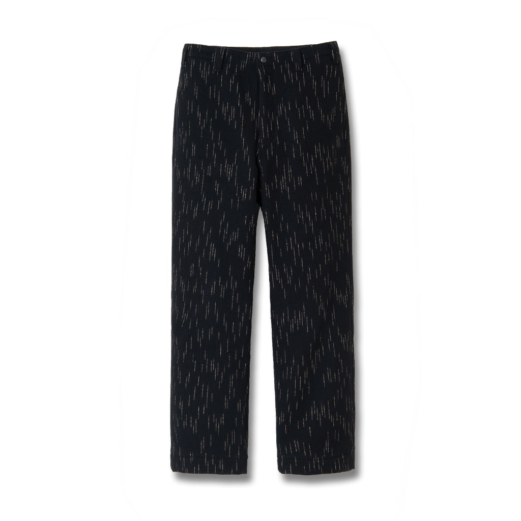 Studio D'Artisan Black Kasuri Dyed Beach Cloth Pants (Wide Straight)