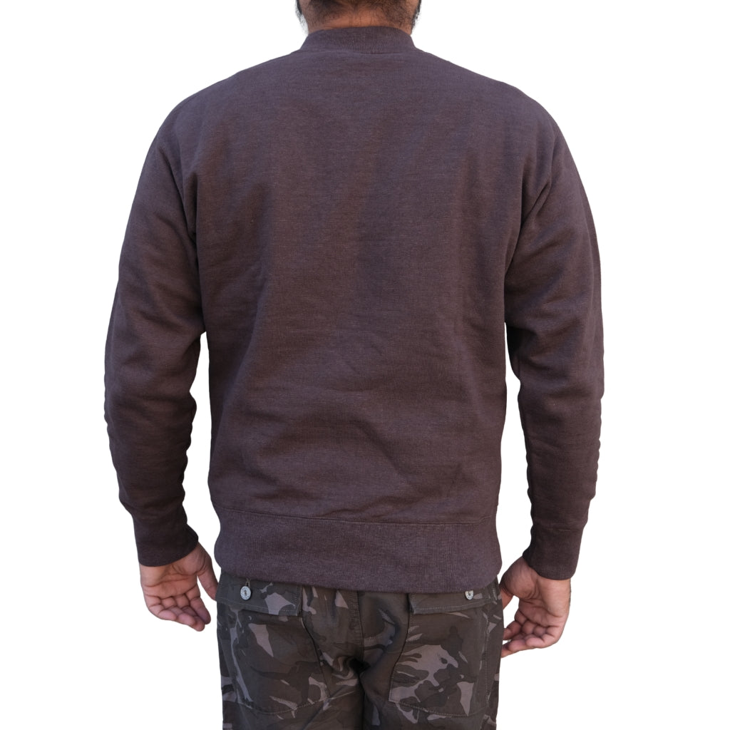 Soundman "Arthur" US Army Henley Knit Sweatshirt (Brown)