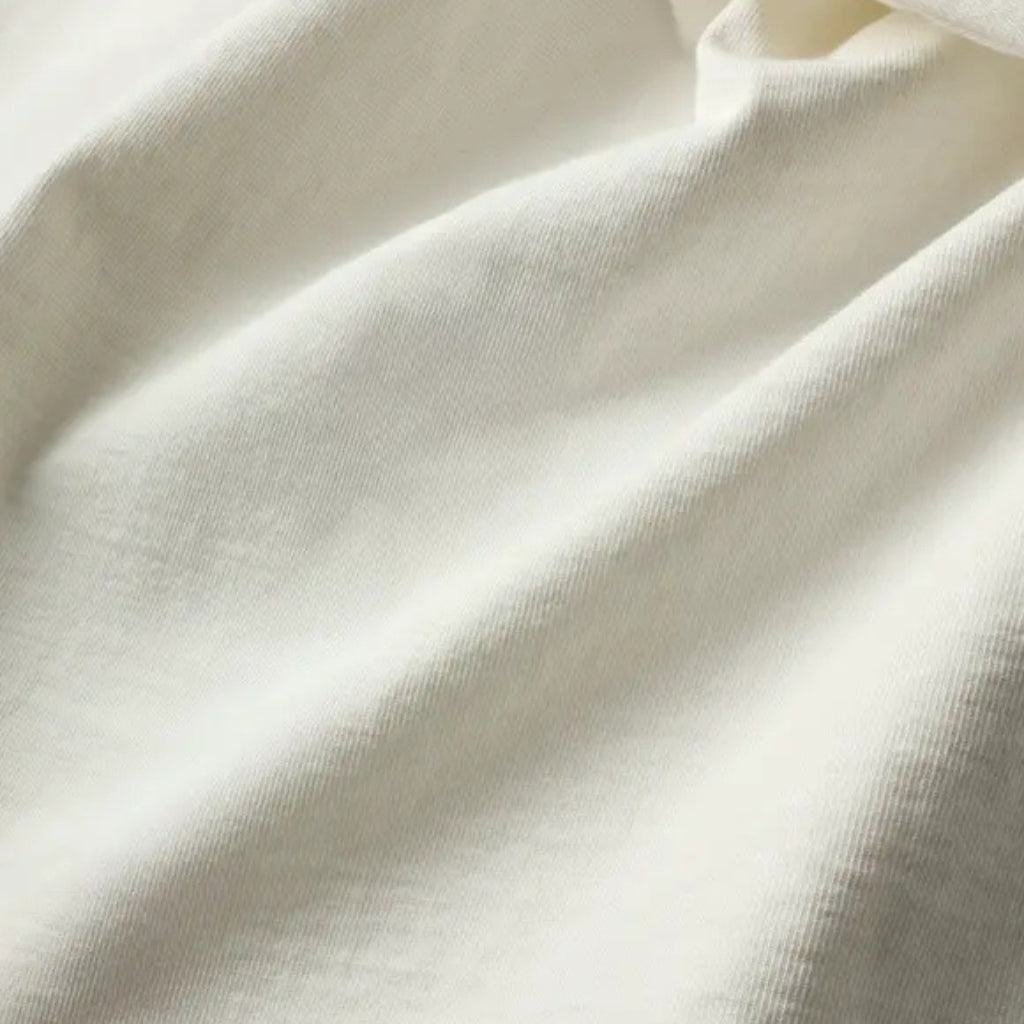 The Flat Head Heavyweight 20oz. Loopwheel Tee (White) - Okayama Denim