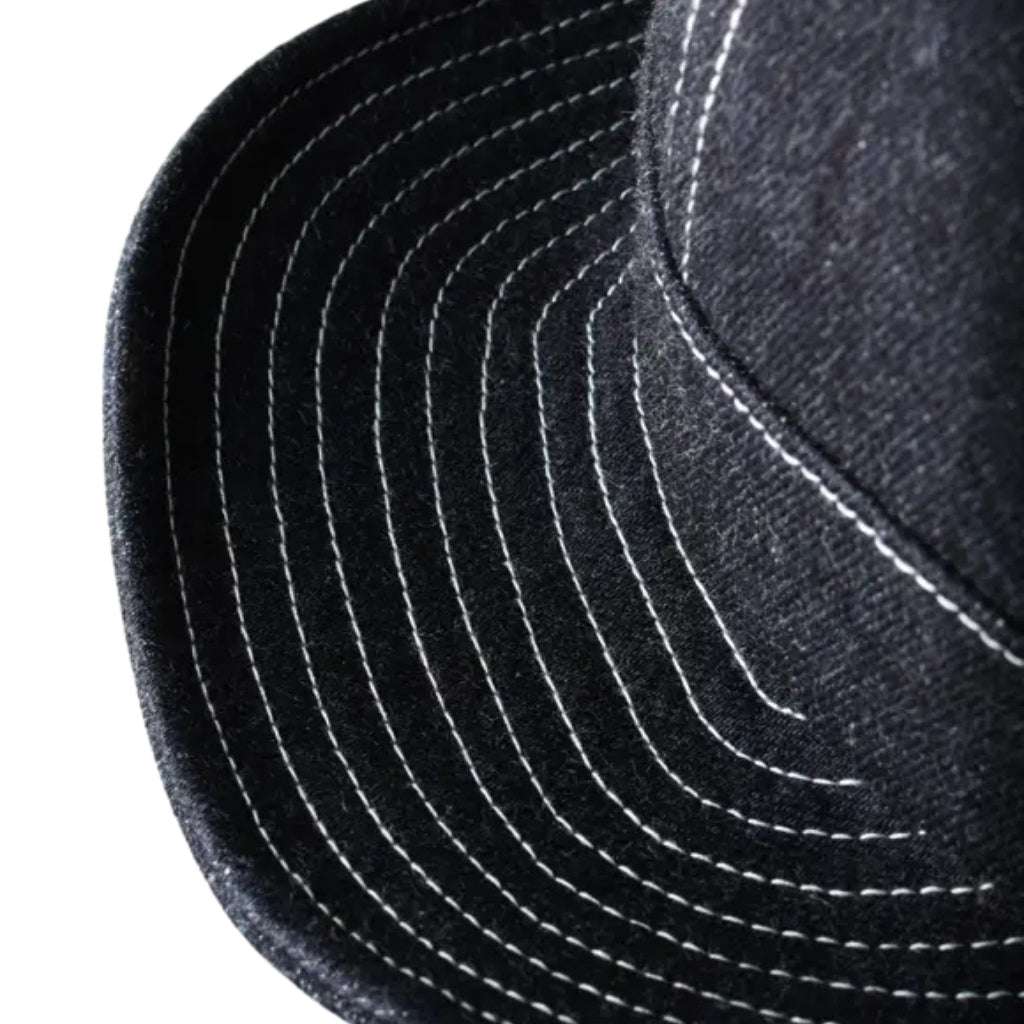 The Flat Head Selvedge Denim Railroad Cap