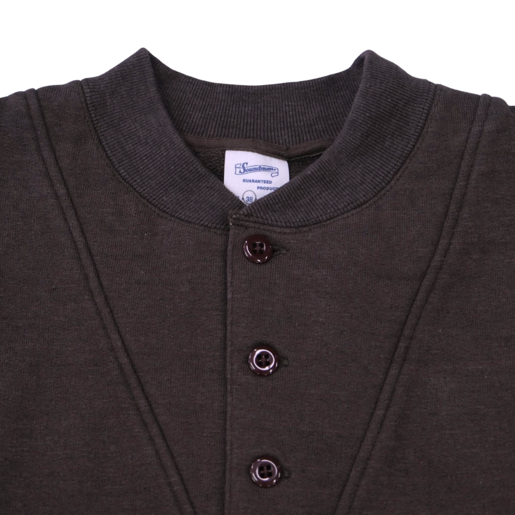 Soundman "Arthur" US Army Henley Knit Sweatshirt (Brown)