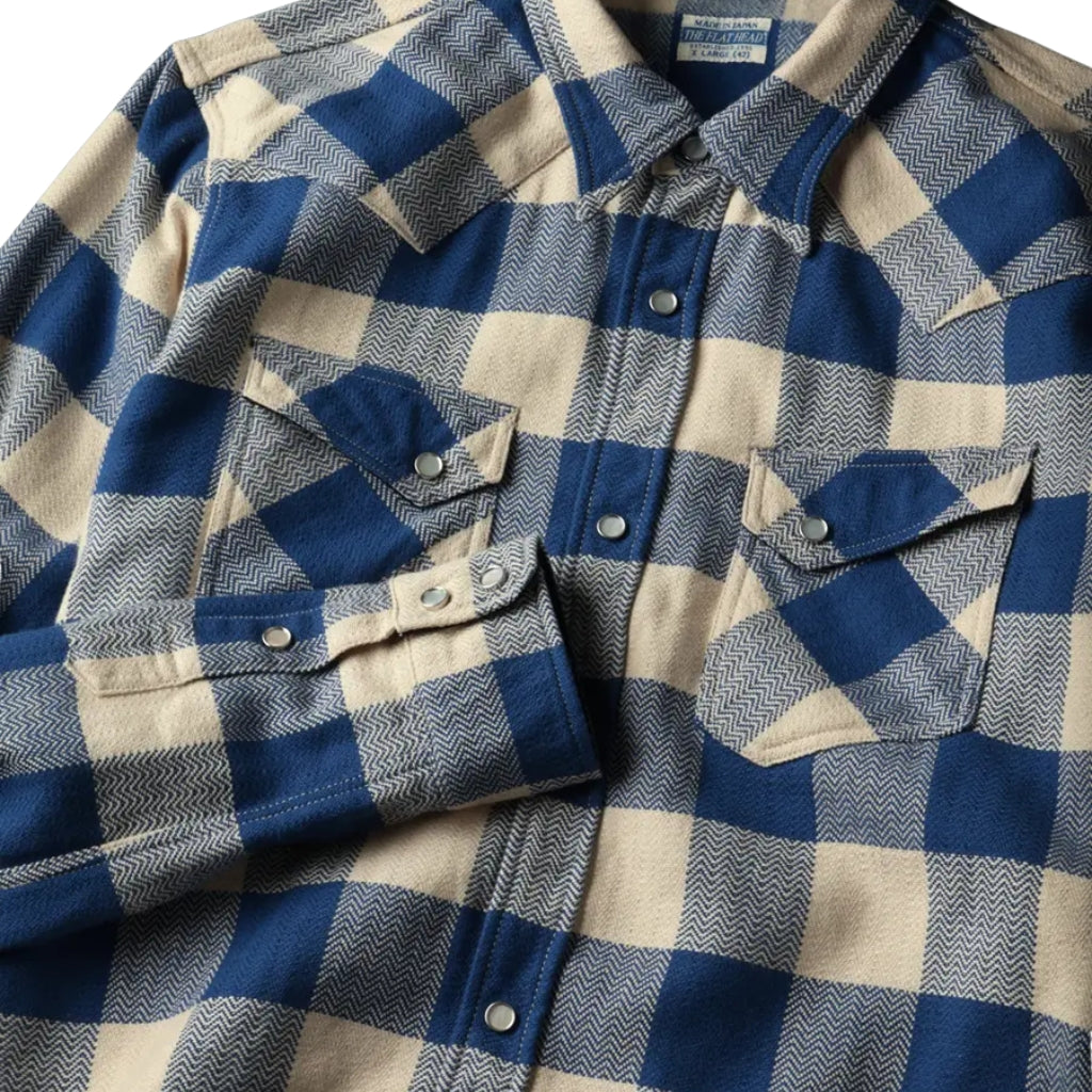 The Flat Head Selvedge Block Check Flannel Western