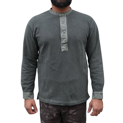 Soundman "Skane" Swedish Army L/S Henley (Green)