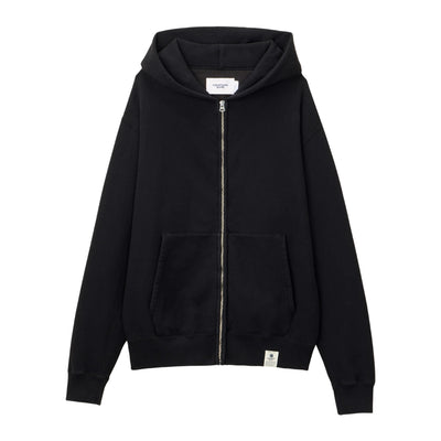 Momotaro Loopwheel Zip-up Hoodie (Black) - Okayama Denim