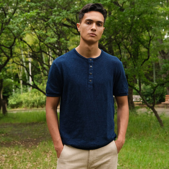 OD+LW Super Slub Indigo Dyed Henley