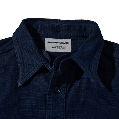 Samurai Jeans SSS25-YRC Natural Indigo Double Fabric Work Shirt