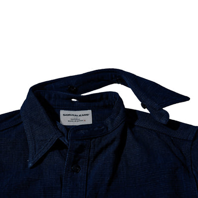 Samurai Jeans SSS25-YRC Natural Indigo Double Fabric Work Shirt