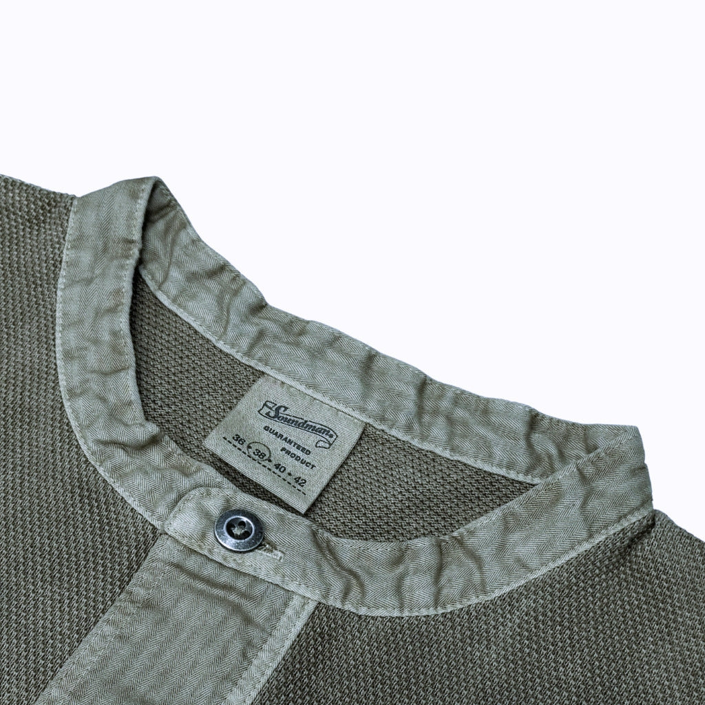 Soundman "Skane" Swedish Army L/S Henley (Green)