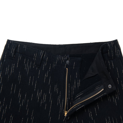 Studio D'Artisan Black Kasuri Dyed Beach Cloth Pants (Wide Straight)