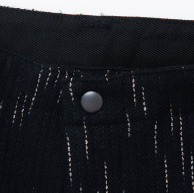 Studio D'Artisan Black Kasuri Dyed Beach Cloth Pants (Wide Straight)