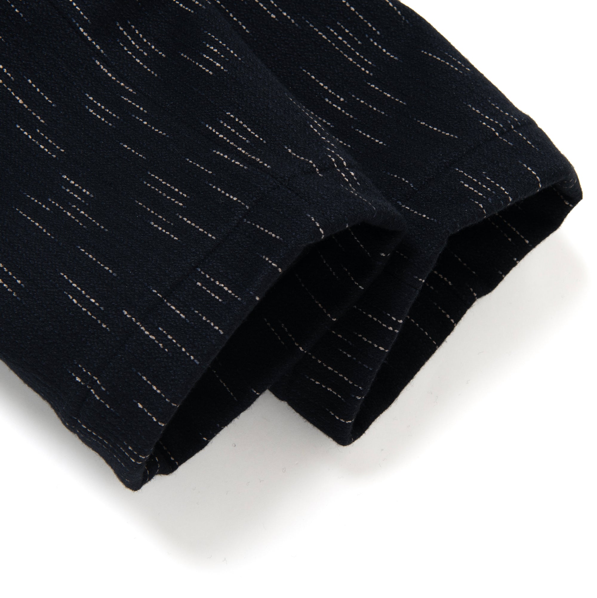 Studio D'Artisan Black Kasuri Dyed Beach Cloth Pants (Wide Straight)