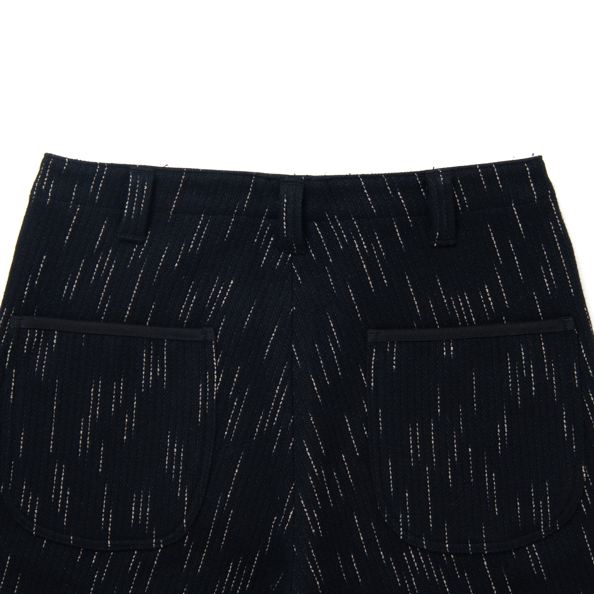 Studio D'Artisan Black Kasuri Dyed Beach Cloth Pants (Wide Straight)