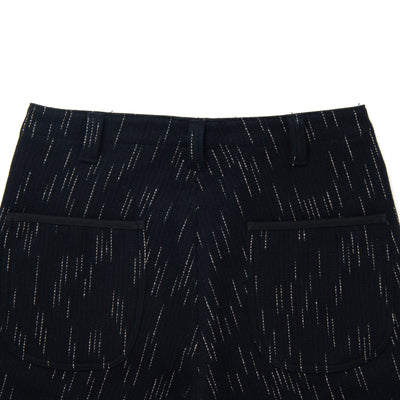 Studio D'Artisan Black Kasuri Dyed Beach Cloth Pants (Wide Straight)