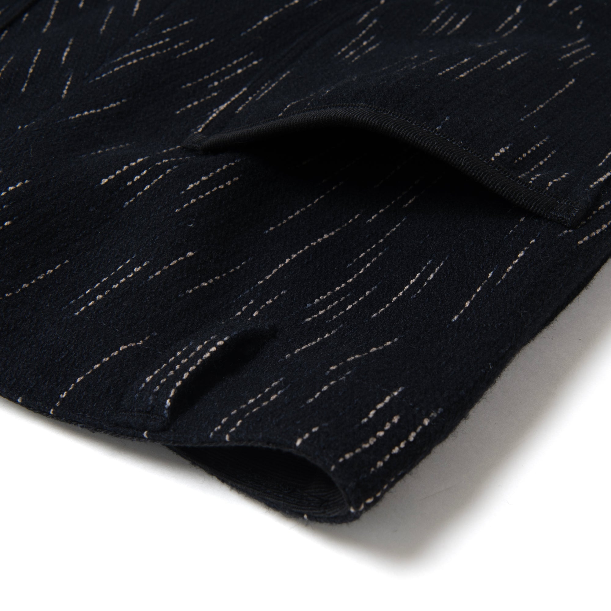 Studio D'Artisan Black Kasuri Dyed Beach Cloth Pants (Wide Straight)