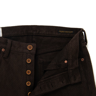 [Pre-Order] Studio D'Artisan "Amami Dorozome" Sashiko Pants (Dark Brown)