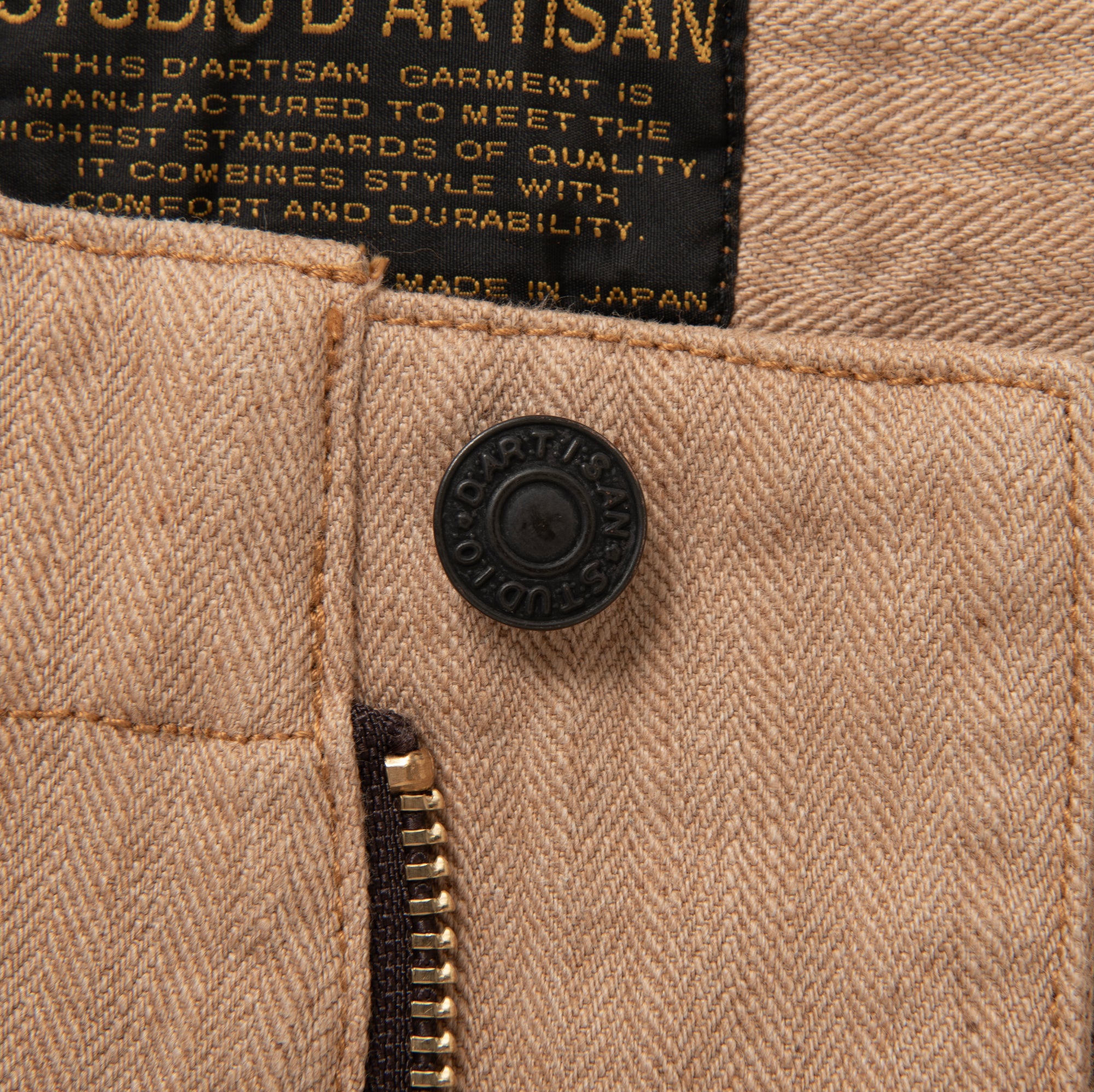 Studio D'Artisan "Fox Cotton" Herringbone Baker Pants - Okayama Denim