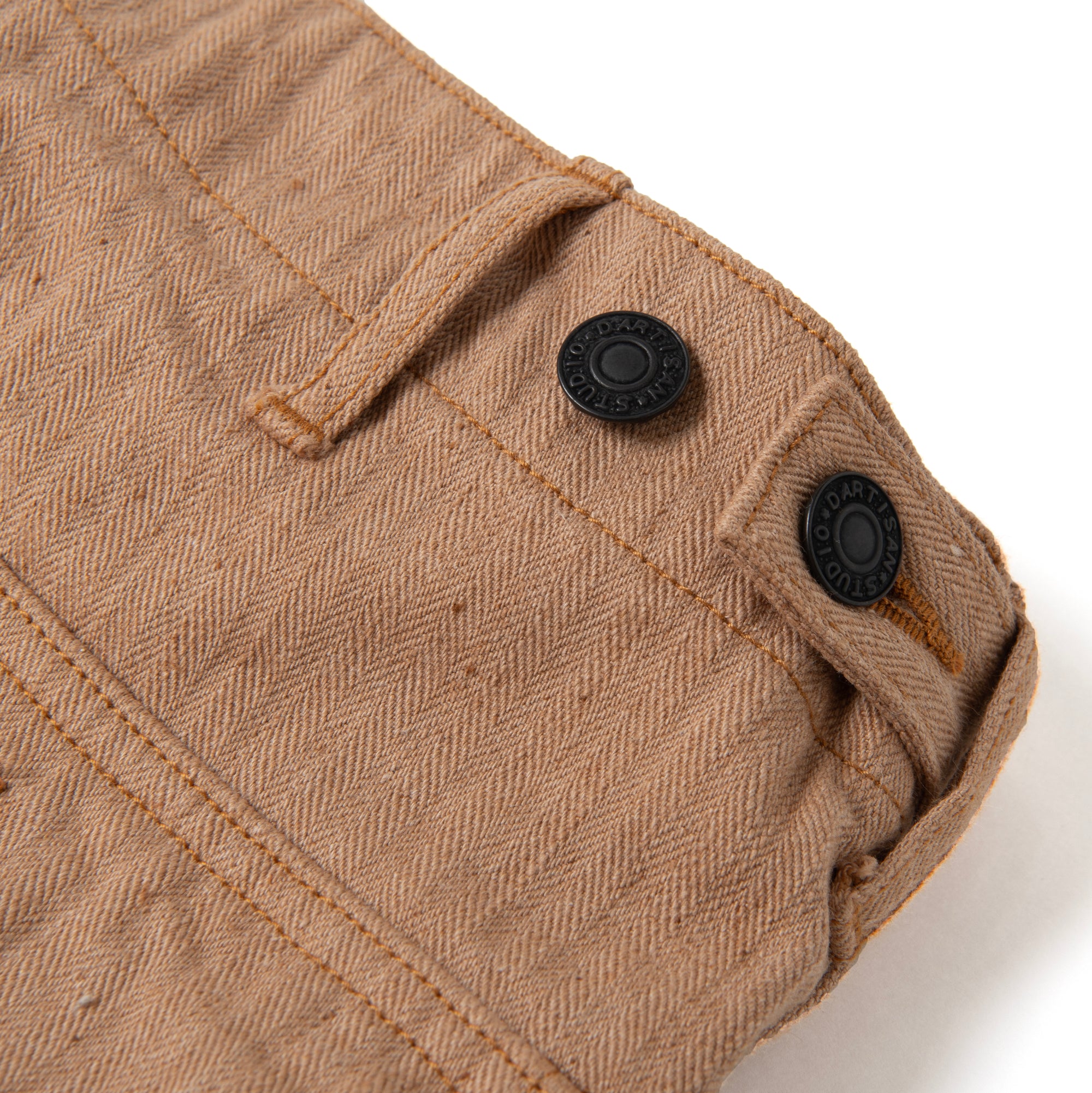 Studio D'Artisan "Fox Cotton" Herringbone Baker Pants - Okayama Denim