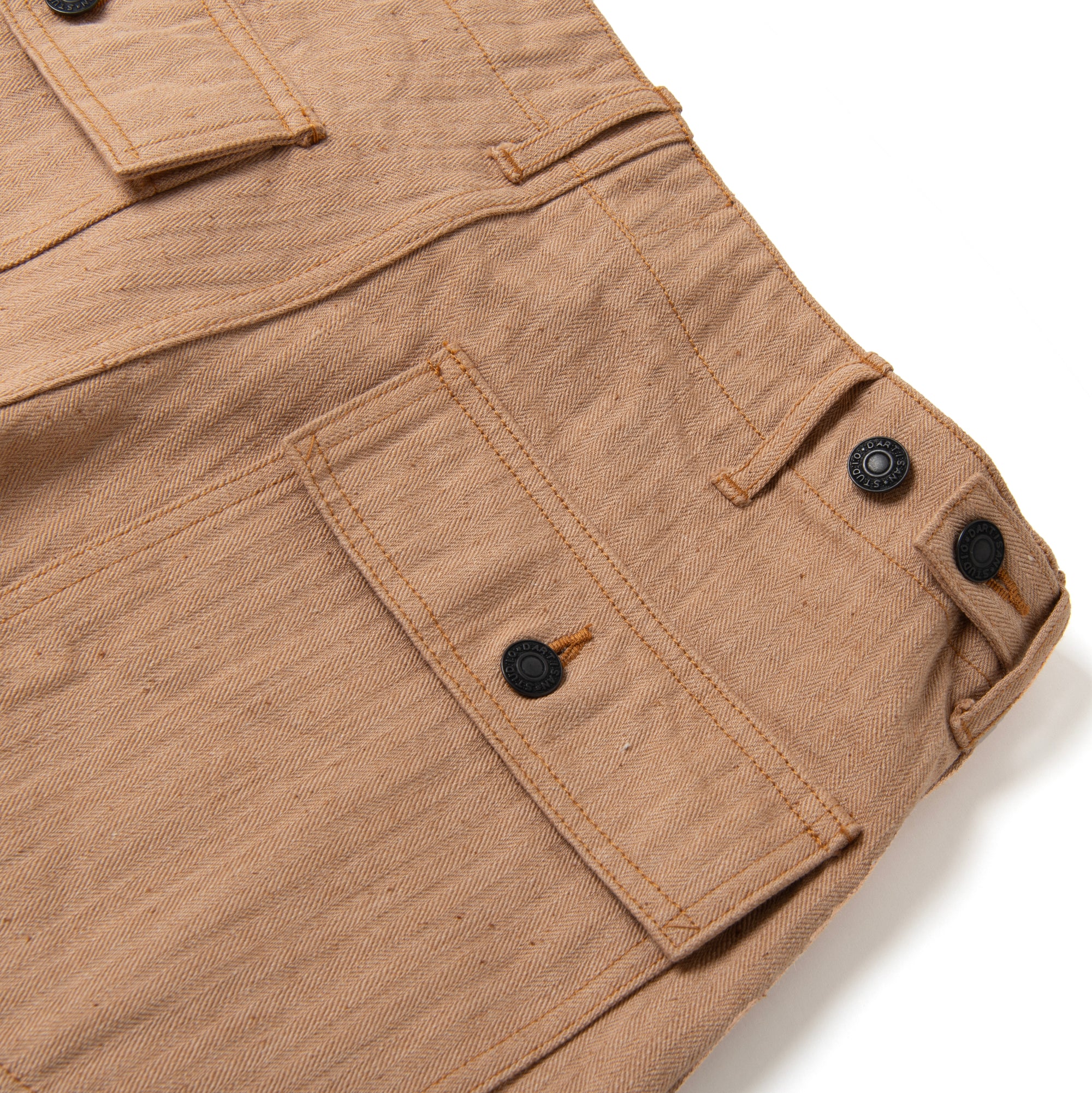 Studio D'Artisan "Fox Cotton" Herringbone Baker Pants - Okayama Denim