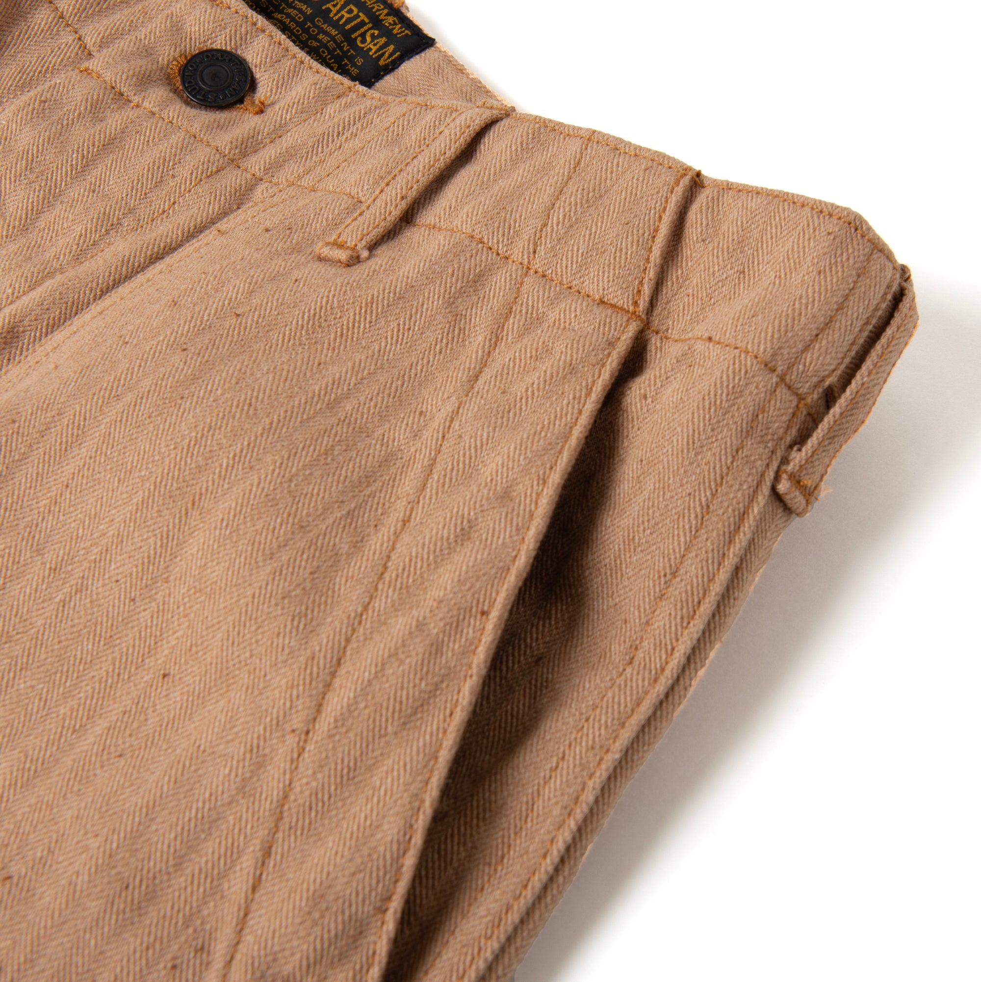 Studio D'Artisan "Fox Cotton" Herringbone Baker Pants - Okayama Denim