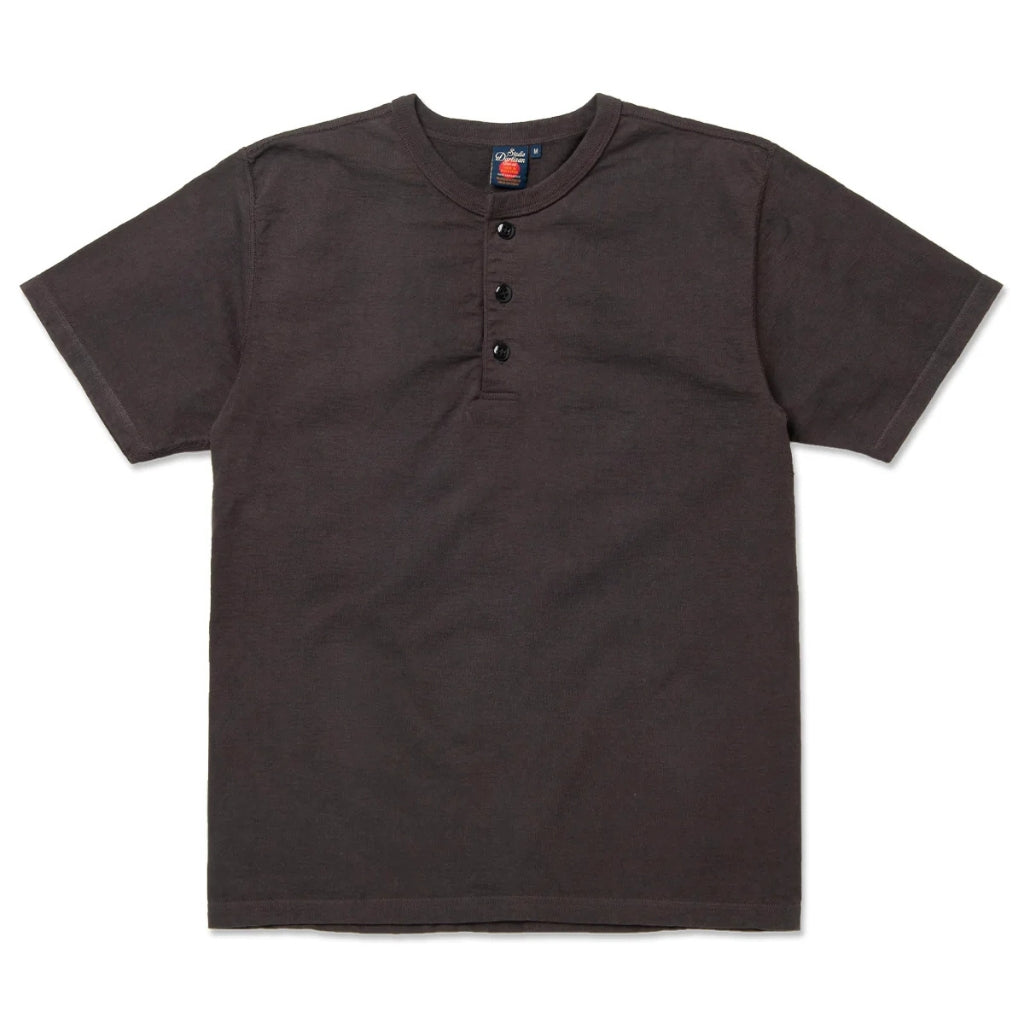 Studio D'Artisan 8213 Loopwheel Henley (Charcoal Black)