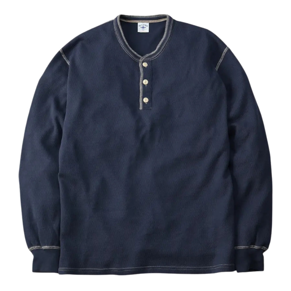 The Flat Head Honeycomb Thermal Henley (Navy)
