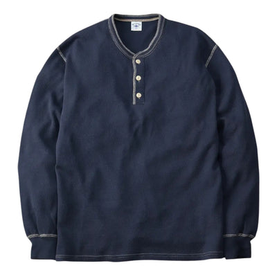 The Flat Head Honeycomb Thermal Henley (Navy)