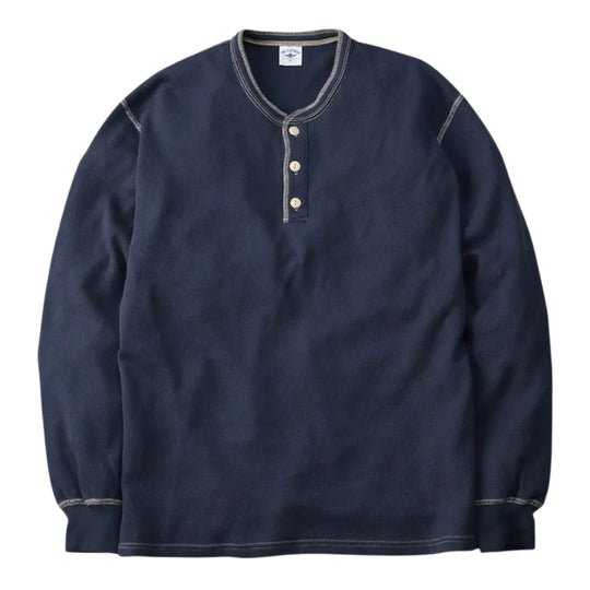 The Flat Head Honeycomb Thermal Henley (Navy)