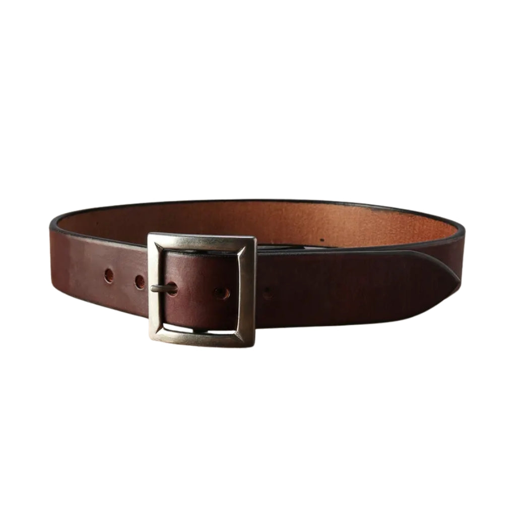 The Flat Head UK Saddle Leather Garrison Belt (Brown)