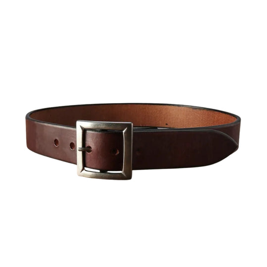 The Flat Head UK Saddle Leather Garrison Belt (Brown)