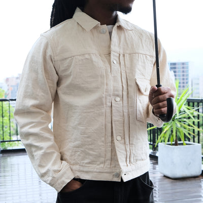Studio D'Artisan SD-4101E "GL3" Ecru Type I Selvedge Jacket - Okayama Denim