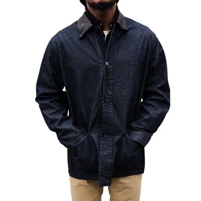 Fullcount x GDC Leather Collar Denim Chore Jacket