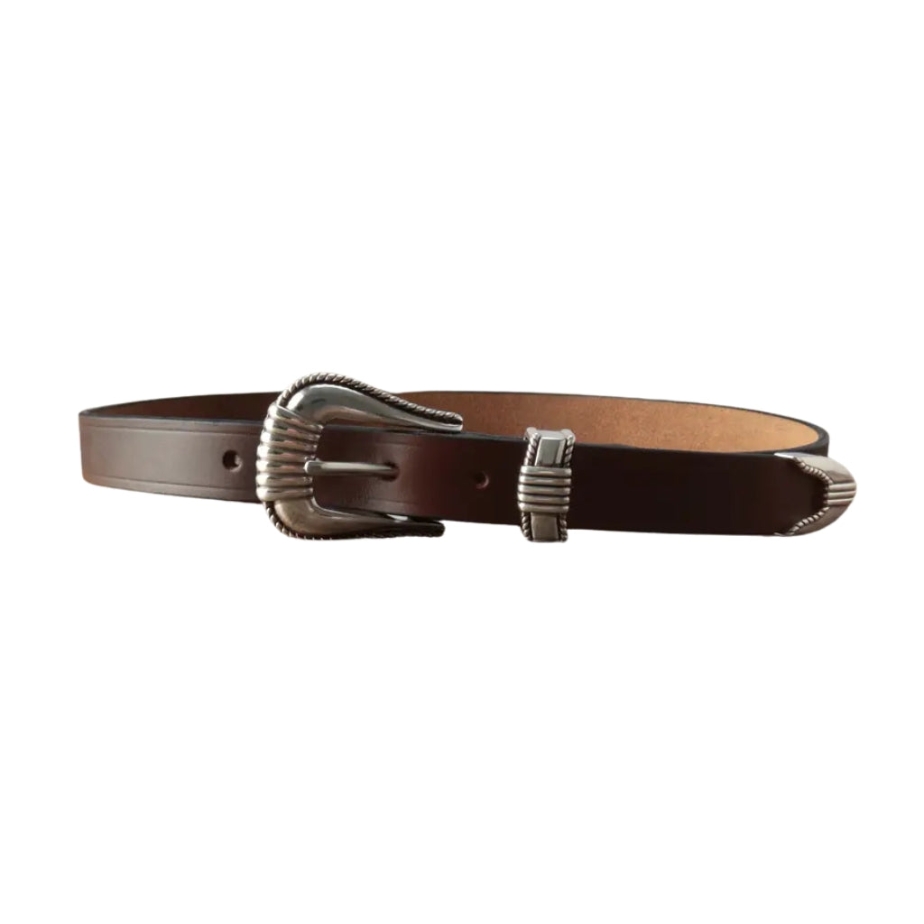 The Flat Head Chromexcel Western Belt (Brown)