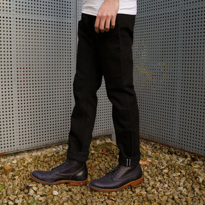 Pure Blue Japan TCD-019 Black Teacore Dyed Selvedge Jeans (Relaxed Tapered)