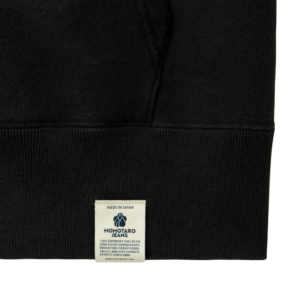 Momotaro Loopwheel Zip-up Hoodie (Black) - Okayama Denim