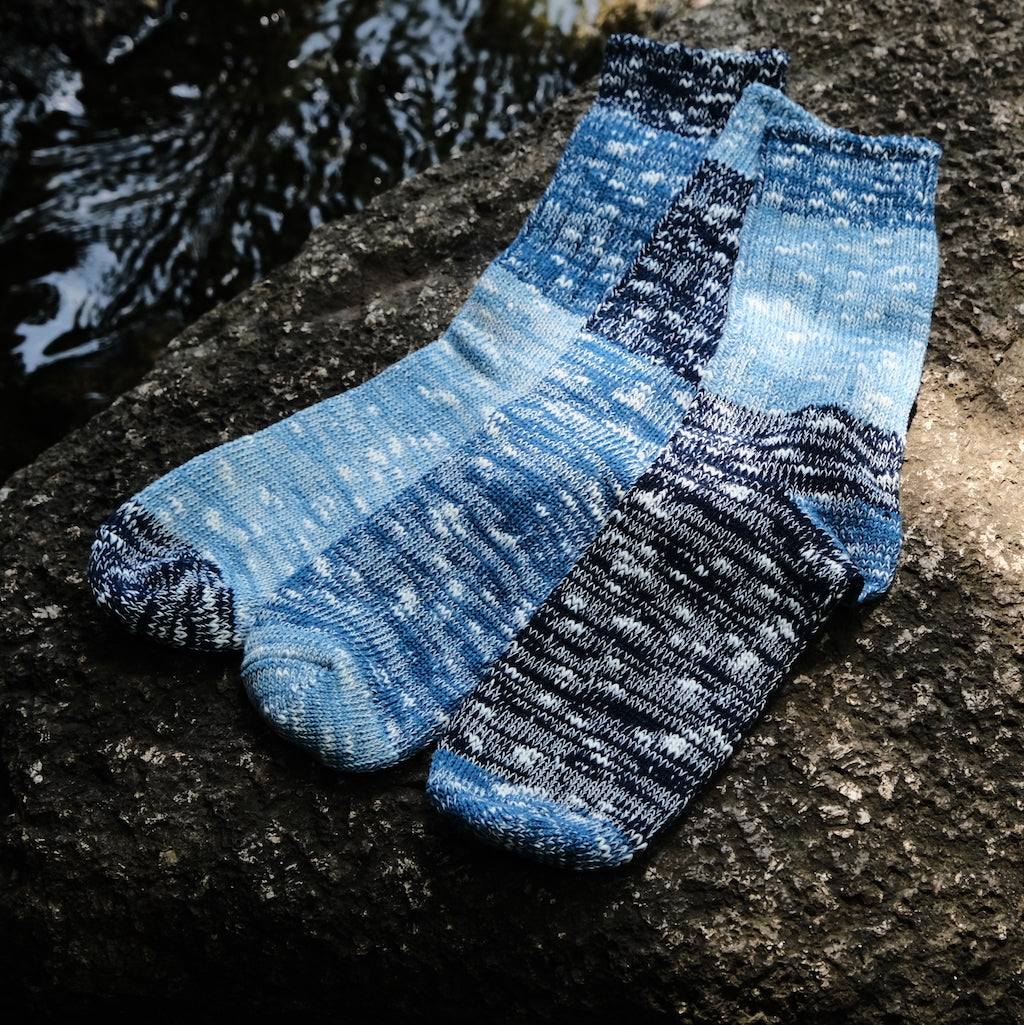 Terroir Natural Indigo Low Gauge Knit Socks (Color 1)