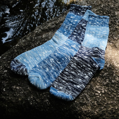 Terroir Natural Indigo Low Gauge Knit Socks (Color 3)
