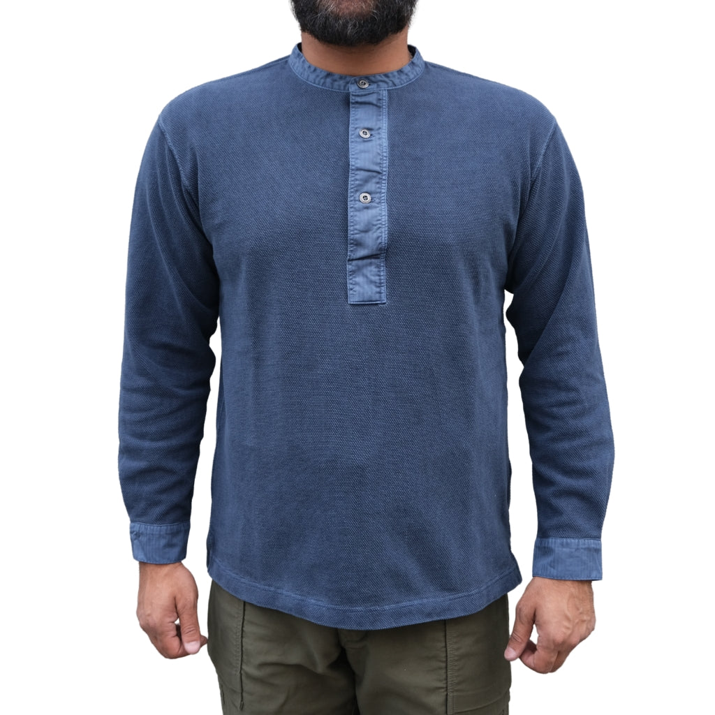 Soundman "Skane" Indigo Dyed Swedish Army L/S Henley