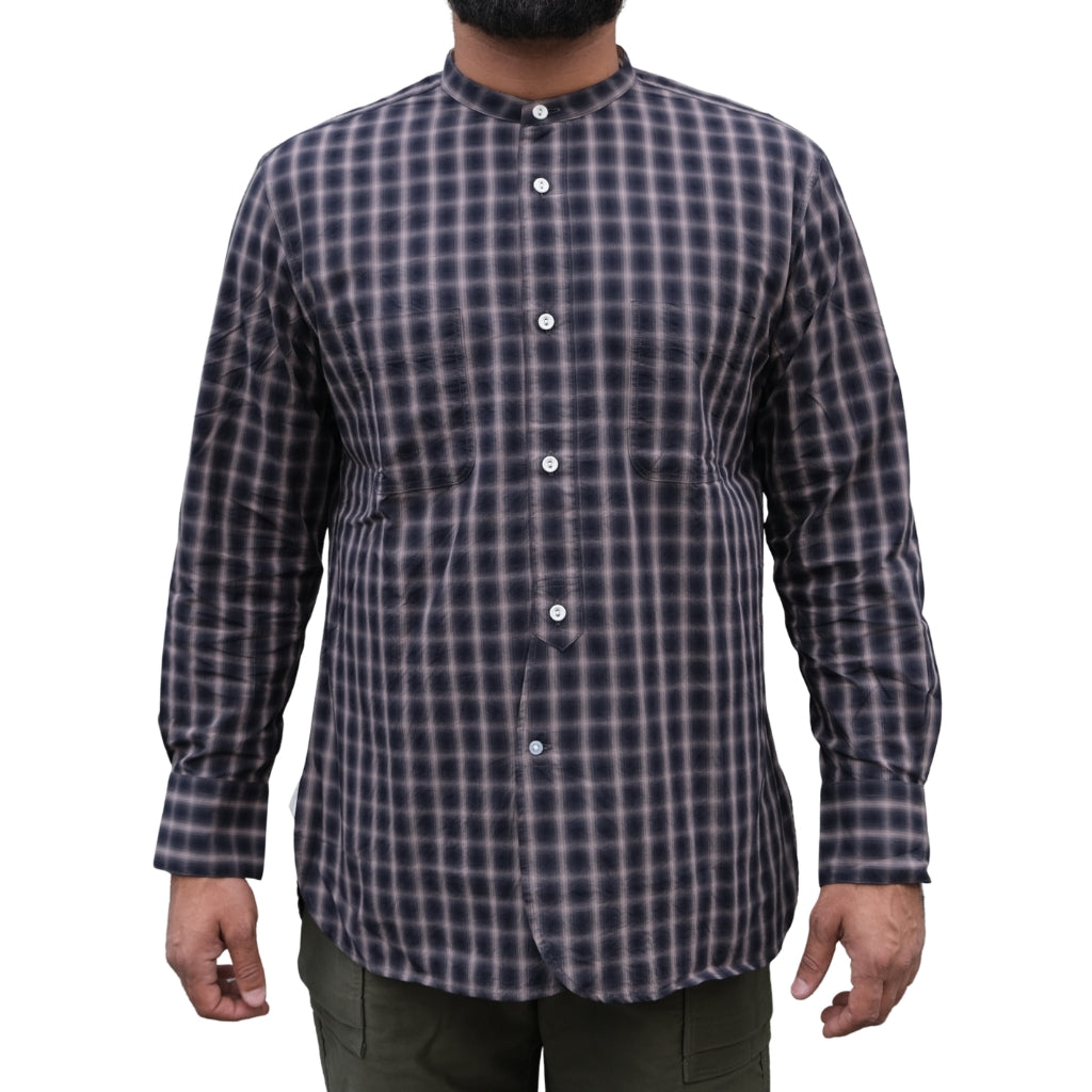 Soundman "Livingstone" Ombre Check Bandcollar Shirt